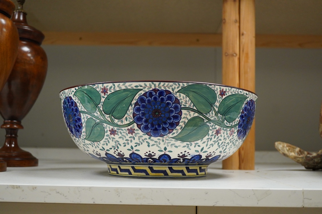 Louise and Alfred Powell with Millicent Taplin for Wedgwood - A large 'Persian' lustre pottery bowl, c.1930, 14cm high x 35cm diameter